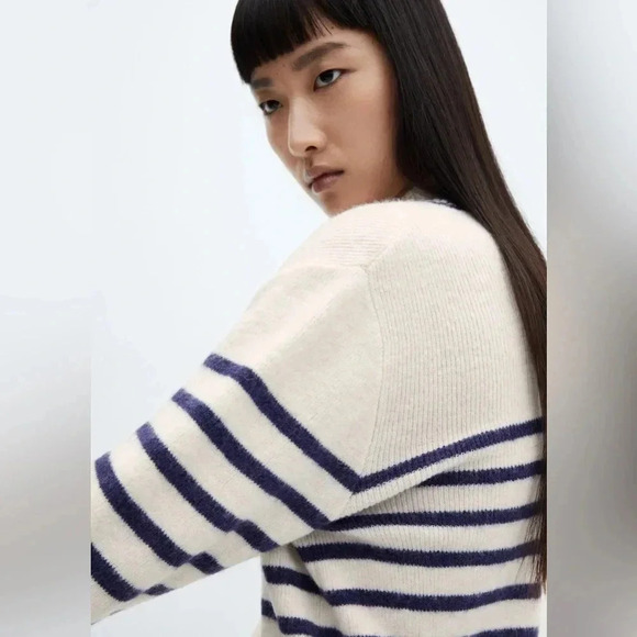 Mango Wool Blend Striped Sweater NWT - Picture 6 of 11